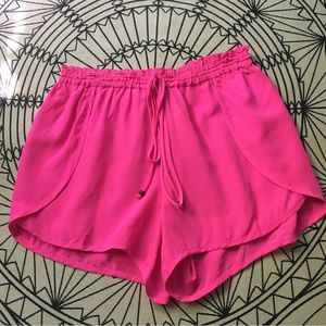 Alice & Trixie hot pink silk shorts XS